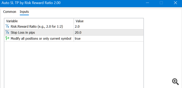 Auto SL TP by Risk Reward Ratio - script for MetaTrader 5