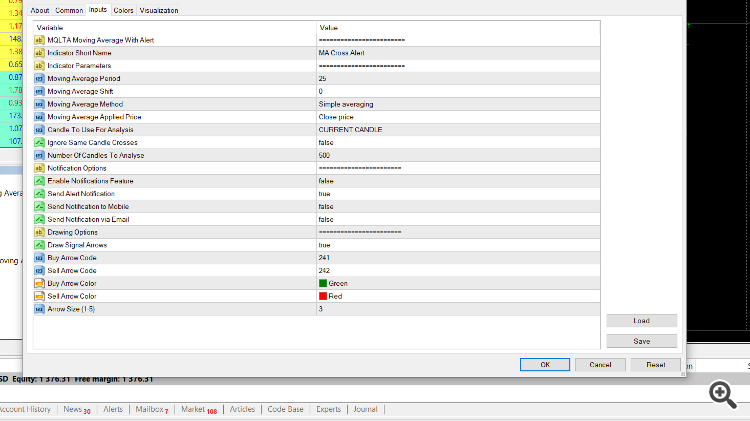 MA Cross Alert MT4 Indicator - indicator for MetaTrader 4