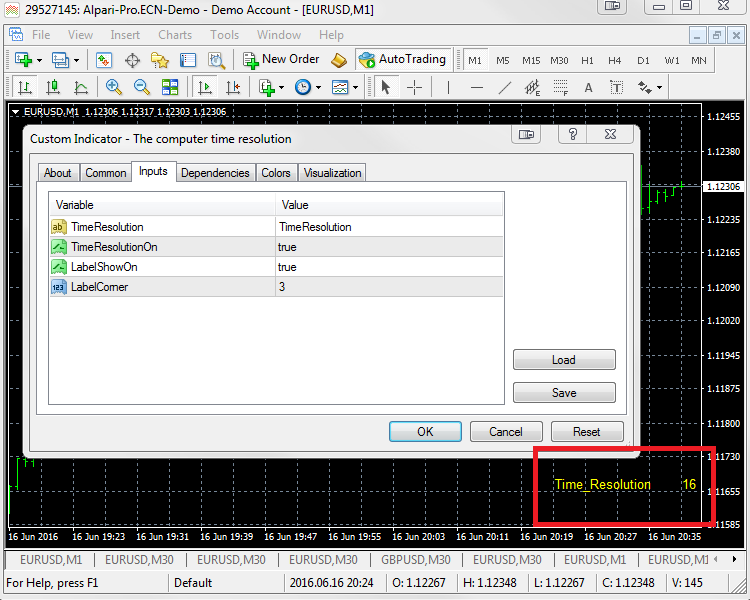 计算机时间分辨率 - MetaTrader 4脚本