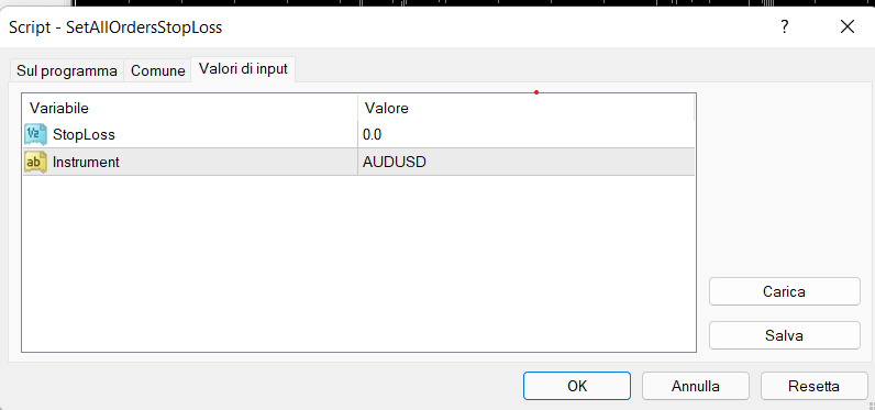 Set Stoploss to All Orders - script for MetaTrader 4