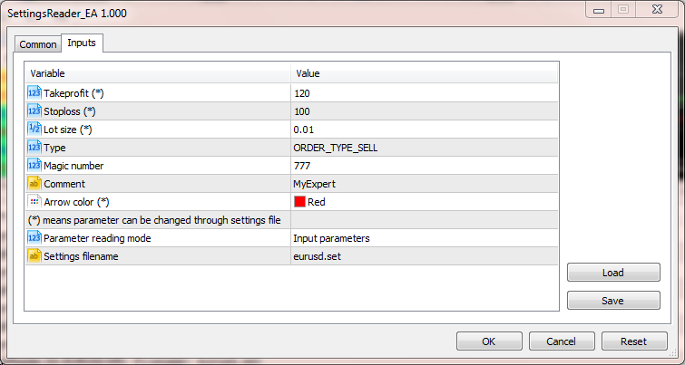 CSetFileReader - library for MetaTrader 5