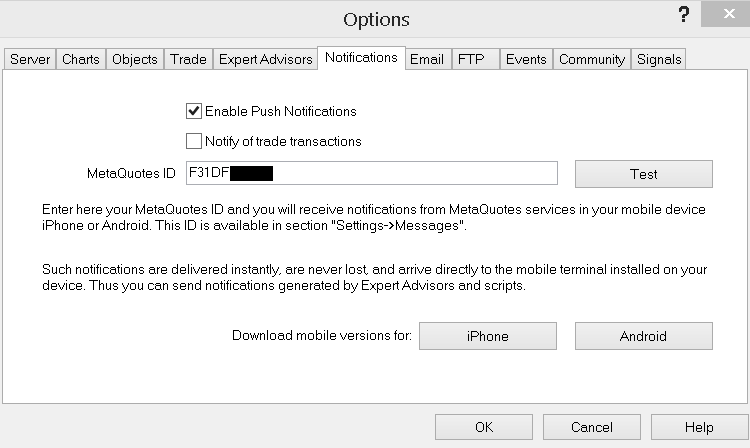 MA 交叉警报一次 - MetaTrader 4脚本