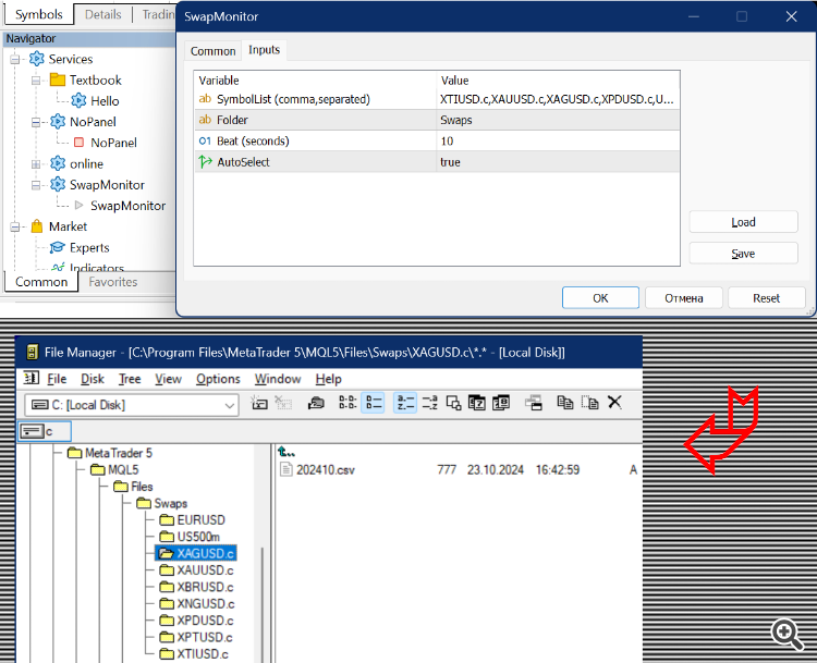 Swap Monitor - service for MetaTrader 5