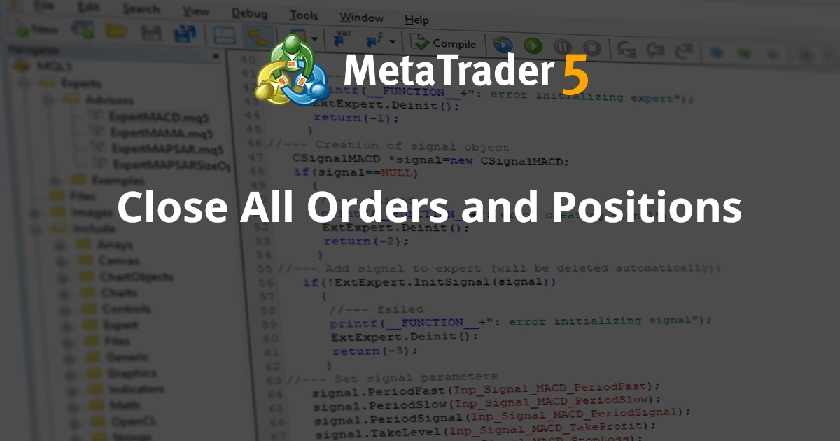 关闭所有订单和头寸 - MetaTrader 5 脚本