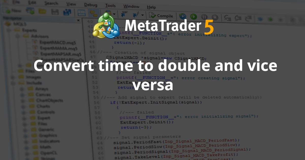 将时间转换为双精度，反之亦然 - MetaTrader 4 库