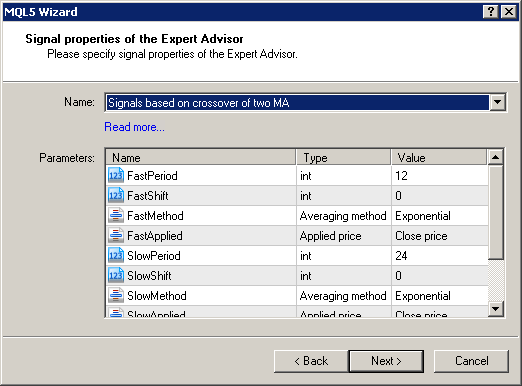 MQL5 Wizard - Trade Signals Based on Crossover of Two Exponentially Smoothed Moving Averages - expert for MetaTrader 5