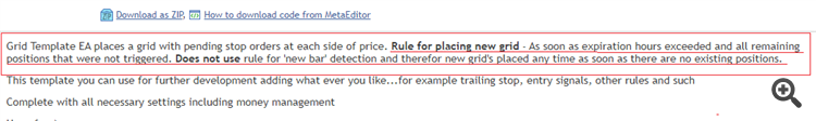 Grid Template EA - expert for MetaTrader 4