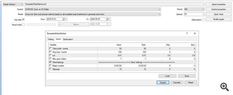 EA template for the market - expert for MetaTrader 4