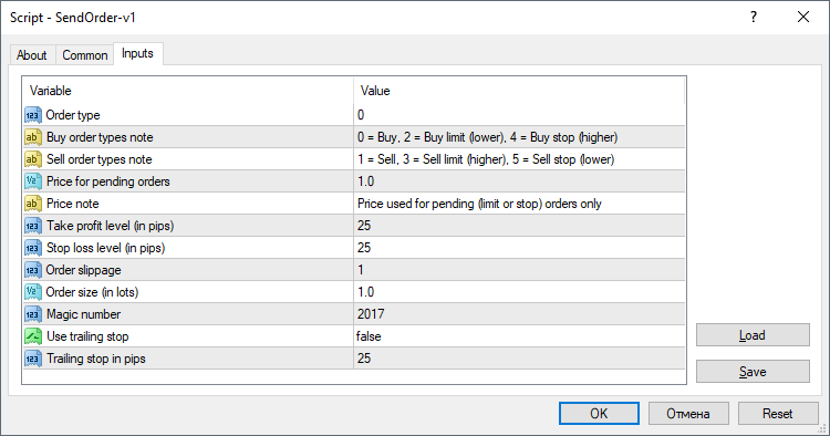 发送订单基本 - MetaTrader 4 脚本