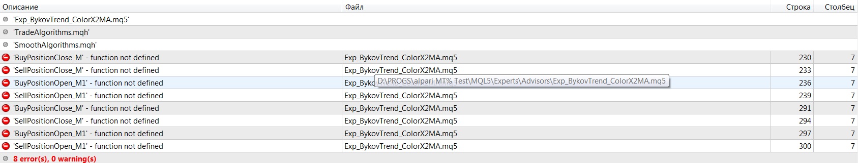 Exp_BykovTrend_ColorX2MA - expert for MetaTrader 5