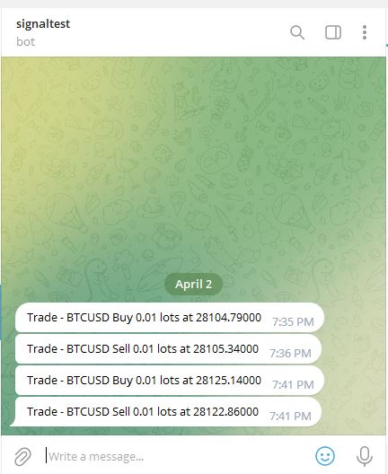 send a trade position to telegram channel - script for MetaTrader 5