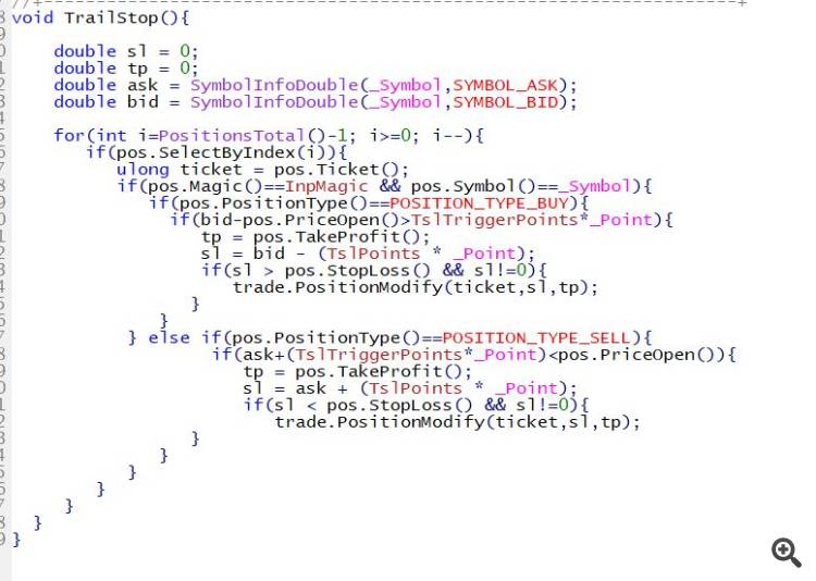 Perfect Trailing StopLoss - expert for MetaTrader 5