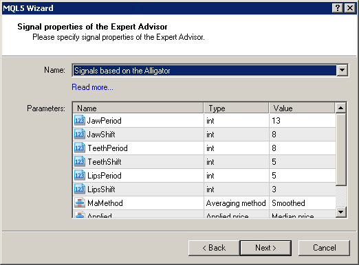 MQL5 Wizard - Trade Signals Based on Crossover of Lines of  the Alligator Indicator - expert for MetaTrader 5
