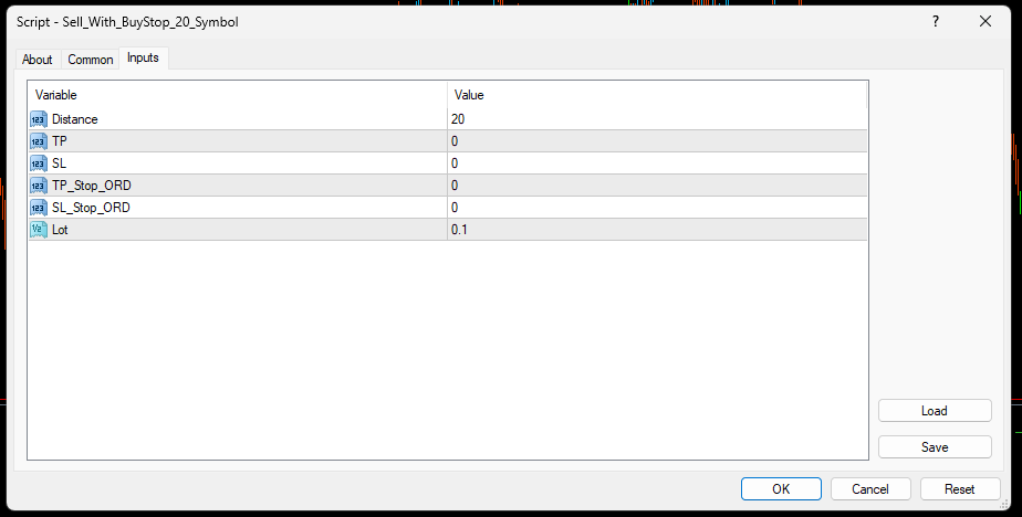 Sell with Buy Stop Hedge for chart symbol / Buy with Sell Stop Hedge for chart symbol - script for MetaTrader 4