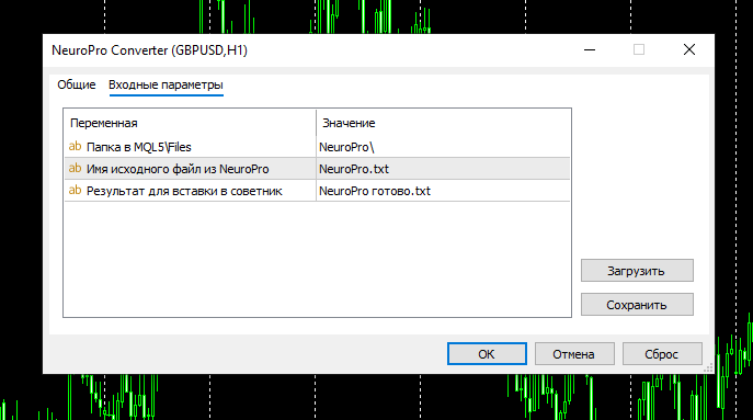 NeuroPro Converter - script for MetaTrader 5
