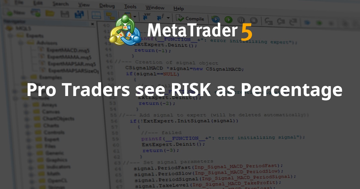 专业交易者将风险视为百分比 - MetaTrader 5 脚本