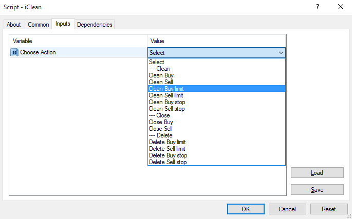 iClean - script for MetaTrader 4
