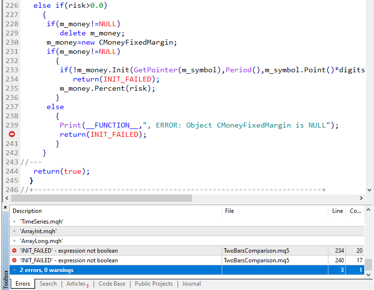 TwoBarsComparison - expert for MetaTrader 5