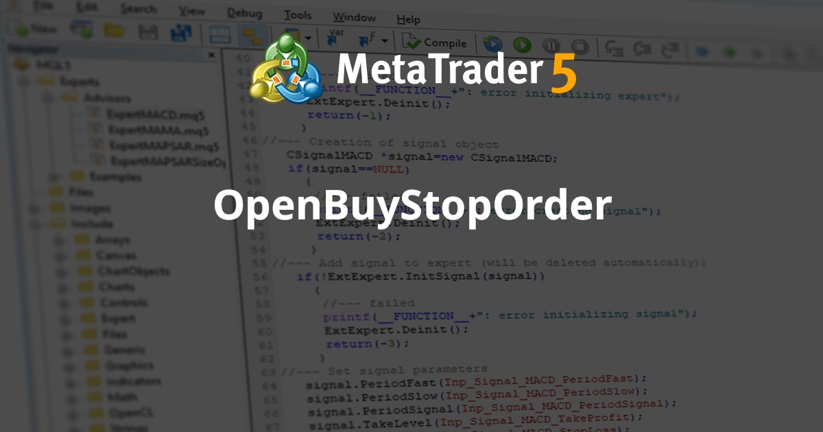 OpenBuyStopOrder - MetaTrader 5 脚本