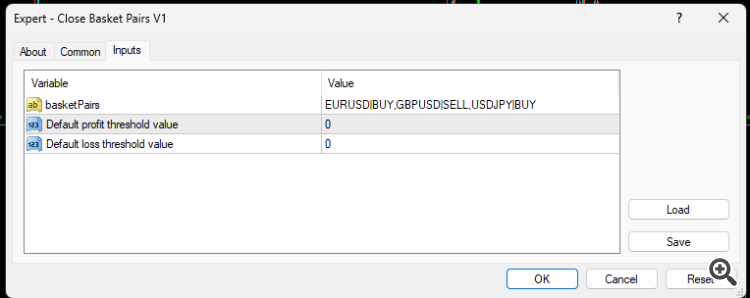 Close Basket Pairs v1 - expert for MetaTrader 4