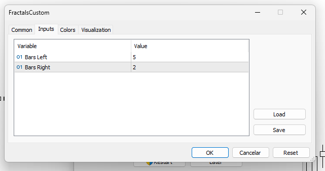 Custom Fractals - indicator for MetaTrader 5