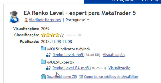 Renko Level EA - expert for MetaTrader 5