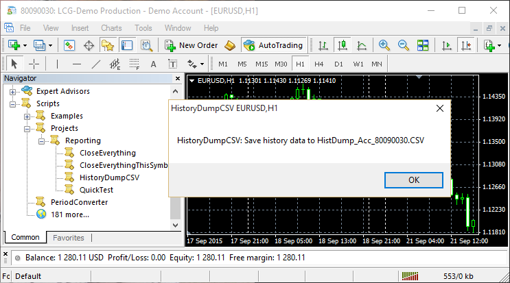 History Dump CSV with heat map for Excel analysis - script for MetaTrader 4