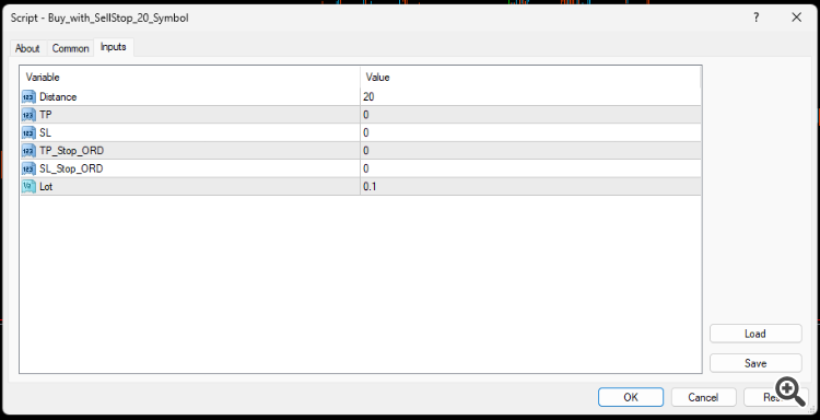 Sell with Buy Stop Hedge for chart symbol / Buy with Sell Stop Hedge for chart symbol - script for MetaTrader 4