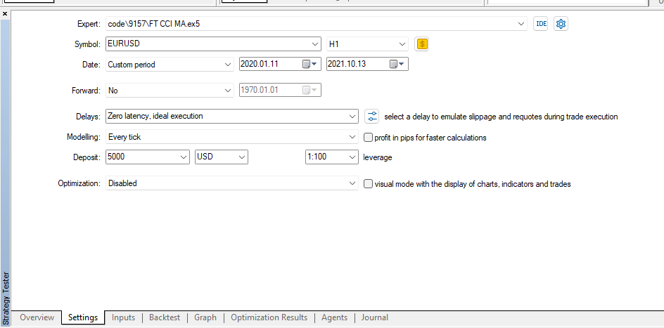 FT CCI MA - expert for MetaTrader 5