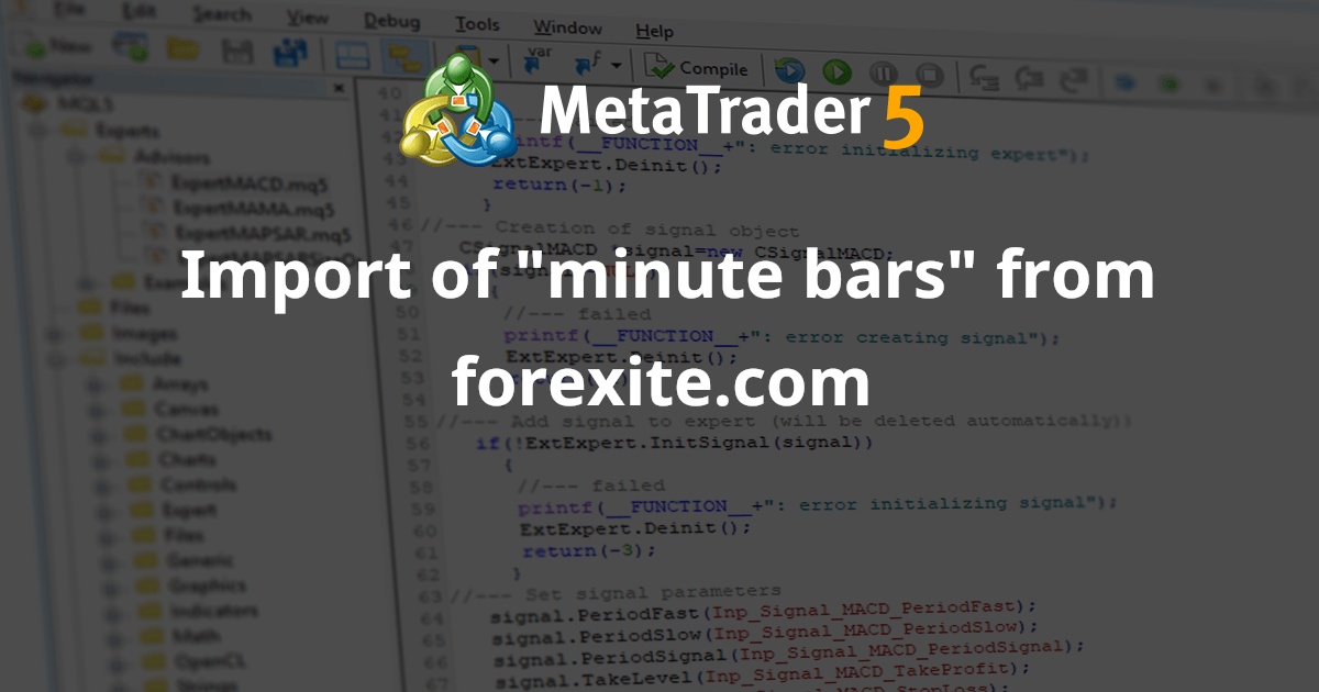 从 forexite.com 导入“分钟柱” - MetaTrader 4 脚本