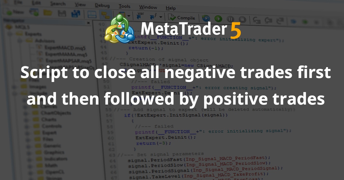 首先平仓所有负交易然后平仓正交易的脚本 - MetaTrader 4 脚本