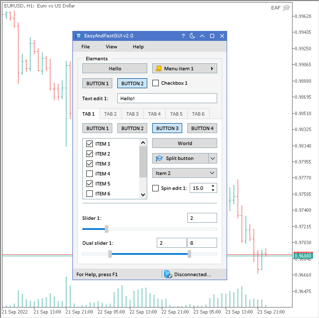 EasyAndFastGUI library for creating graphical interfaces - library for MetaTrader 5