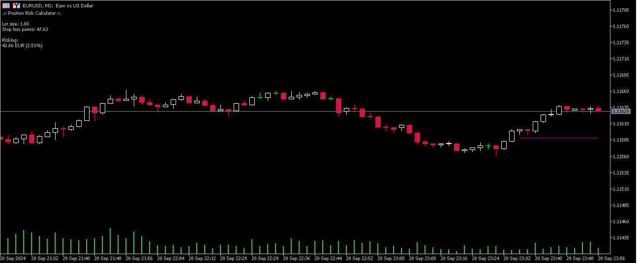 Position Risk Calculation Tool - indicator for MetaTrader 5