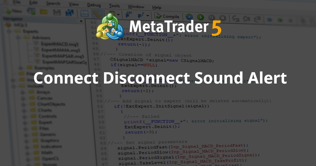 连接断开声音警报 - MetaTrader 5 专家