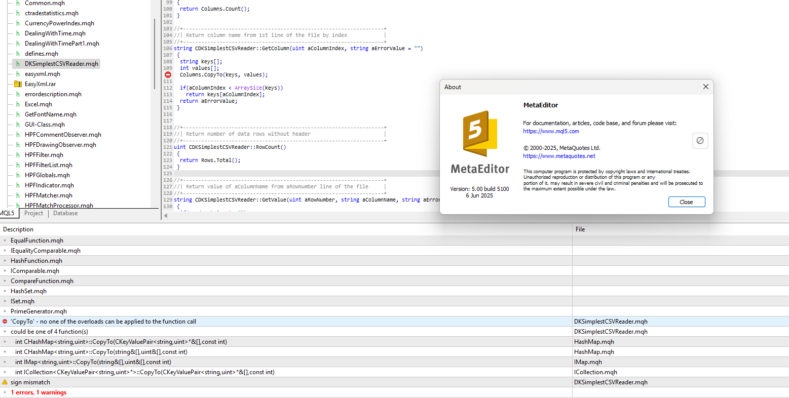 最简单的 CSV 文件阅读器 - MetaTrader 5 脚本