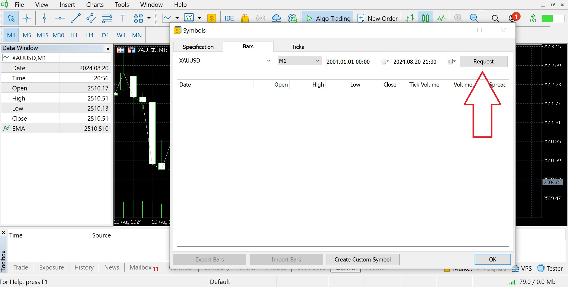 Save OHLCV Data from Chart to CSV File - script for MetaTrader 5