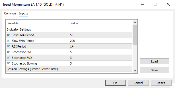 TrendMomentumEA - expert for MetaTrader 5