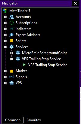VPS Trailing Stop Service - service for MetaTrader 5
