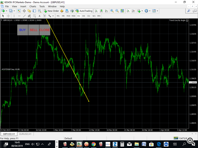 Trend Line By Angle - expert for MetaTrader 4