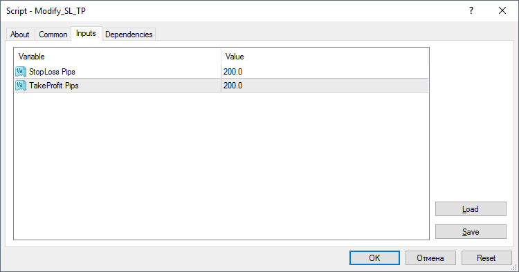 修改 SL TP - MetaTrader 4 脚本