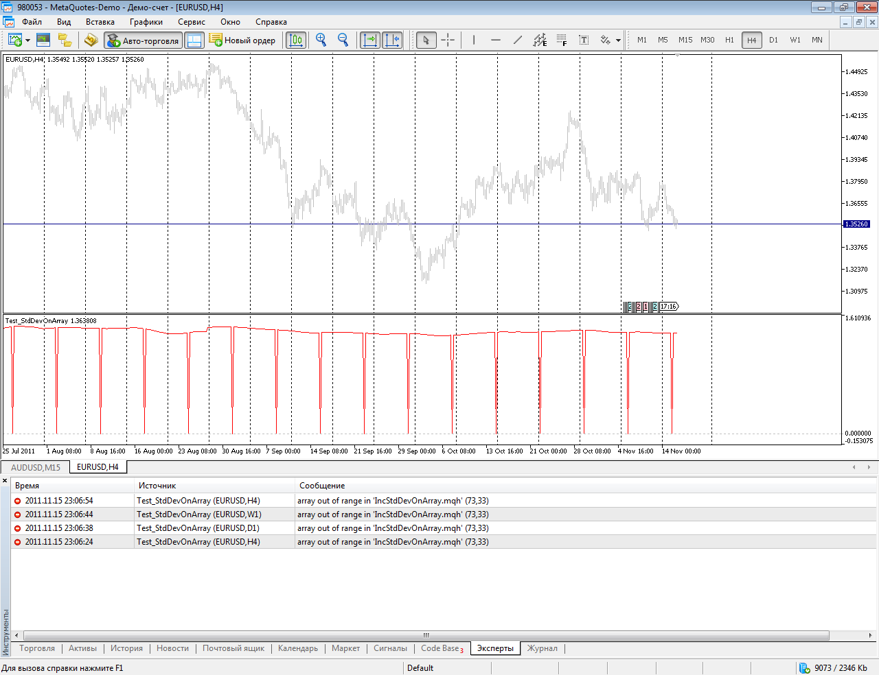 IncStdDevOnArray - library for MetaTrader 5