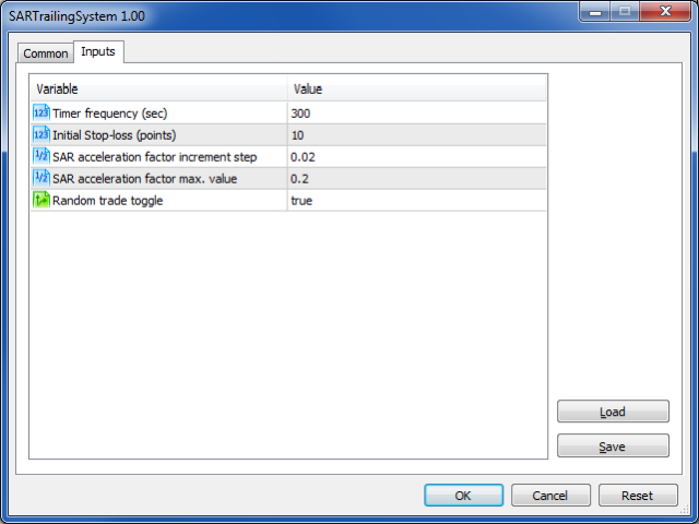 SAR Trading System - expert for MetaTrader 5