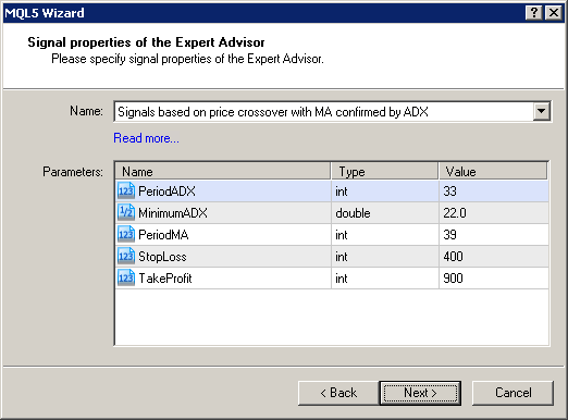 MQL5 Wizard - Trade Signals Based on Price Crossover with Moving Average, confirmed by ADX - expert for MetaTrader 5