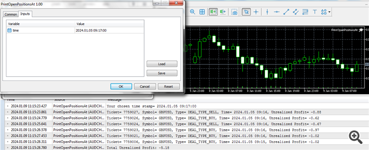 Calculate unrealized profit(s) at a specific time in history - script for MetaTrader 5