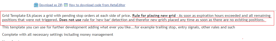 网格模板 EA - MetaTrader 4 专家