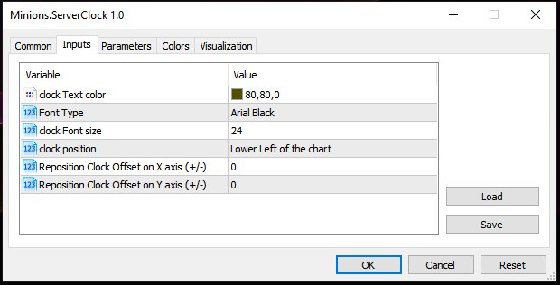 Simple Server Clock - indicator for MetaTrader 5