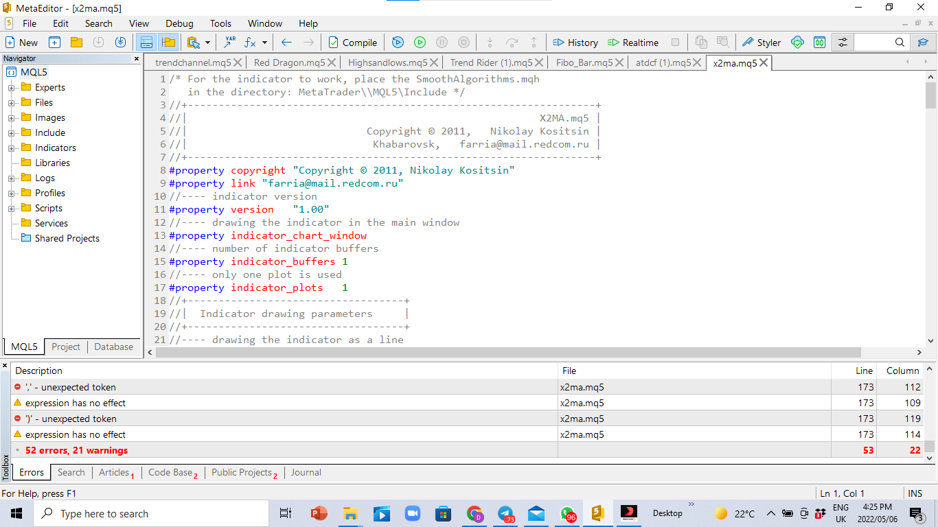 X2MA - indicator for MetaTrader 5