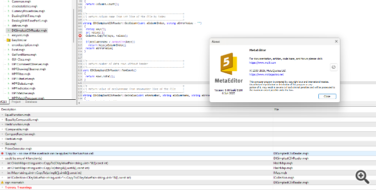 Simplest CSV file reader - script for MetaTrader 5