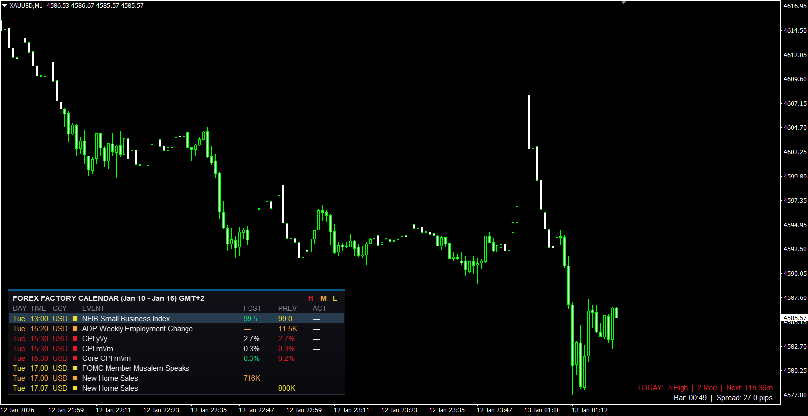 FFC 2.0 - Canvas 经济日历 - MetaTrader 4脚本