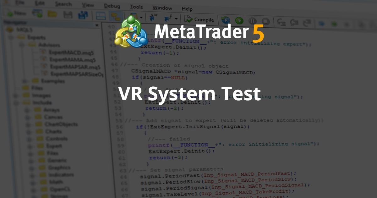 VR 系统测试 - MetaTrader 4 脚本